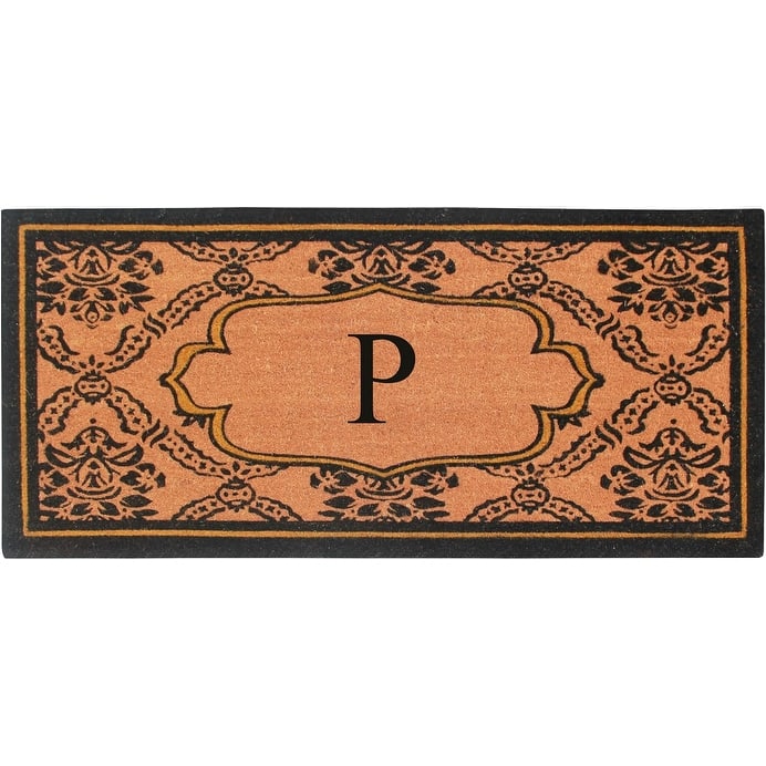 A1HC Uriel Treated Coir Monogrammed Entry Double Door Mat 30"x 60" - P