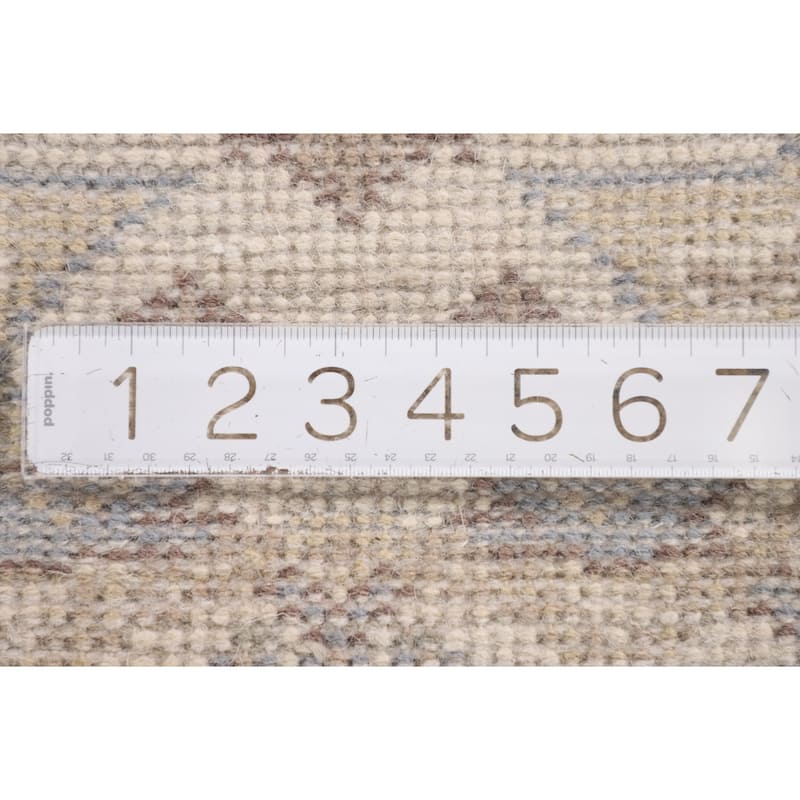 Beige / Ivory Oushak Oriental Runner Rug Hand-Knotted Wool Carpet - 2'7"x 11'11"