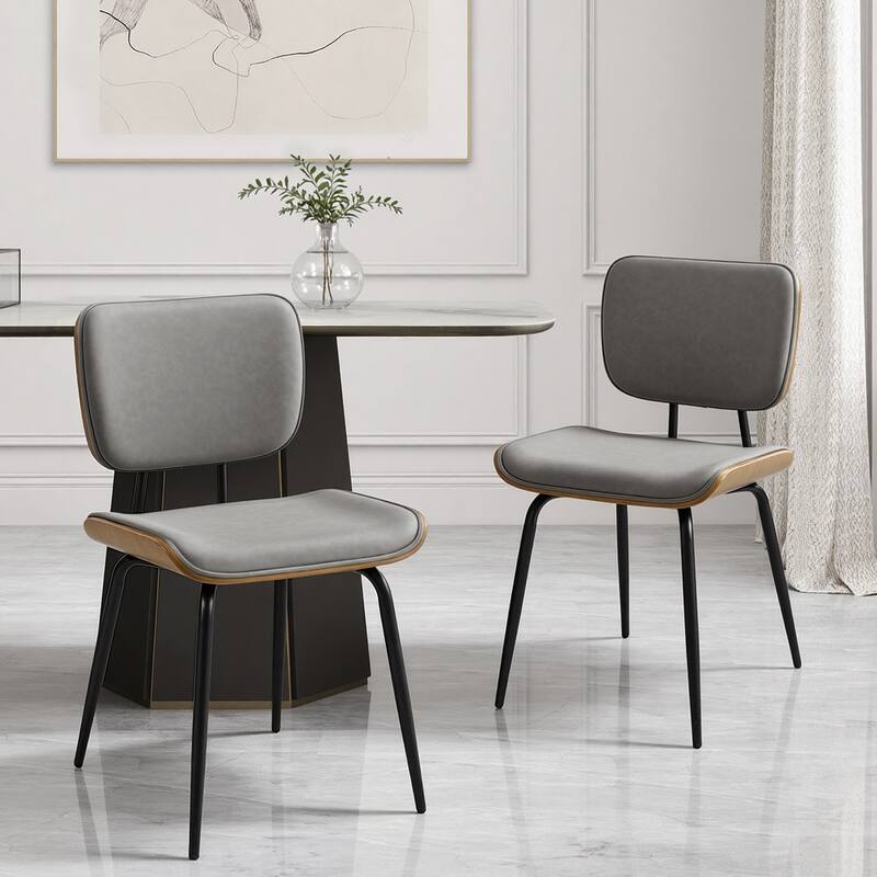 Faux Leather Upholstered Dining Chairs Set of 2/4 - 33.5"H x 19.3"W x 23"D