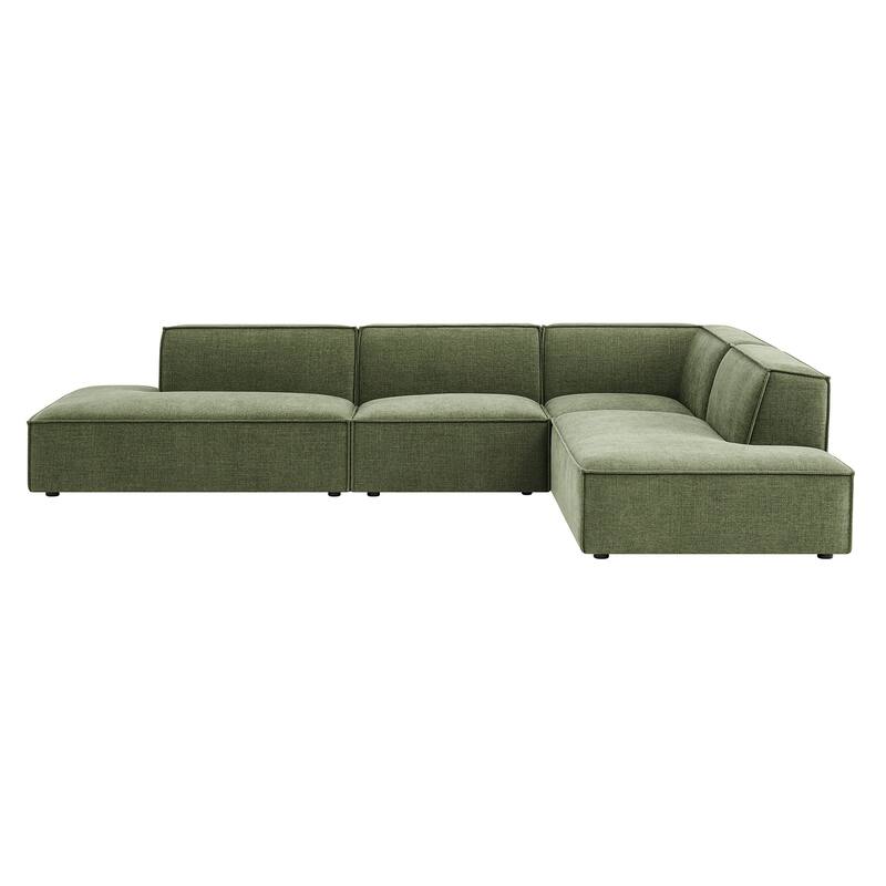 Restore 4-Piece Performance Fabric Upholstered Modular L-Shaped Armless Sectional Sofa