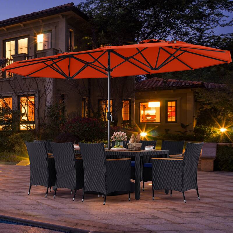 Costway 11 PCS Patio Wicker Dining Set with Double-Sided Outdoor - See Details