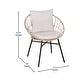 preview thumbnail 19 of 22, Indoor/Outdoor Rattan Rope Bistro Set, Glass Top Table & Cushions
