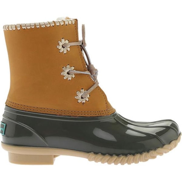 Chloe Duck Boot Olive Leather/Rubber 