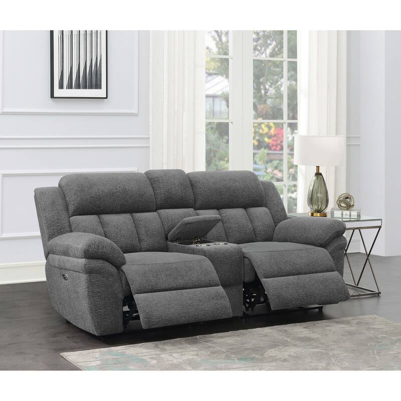 Bahrain Transitional Upholstered Loveseat Charcoal