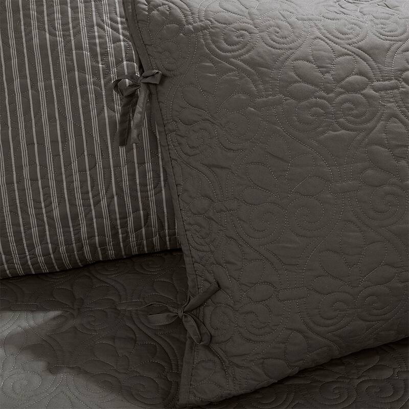 6 Piece Reversible Daybed Cover Set Dark Grey Daybed