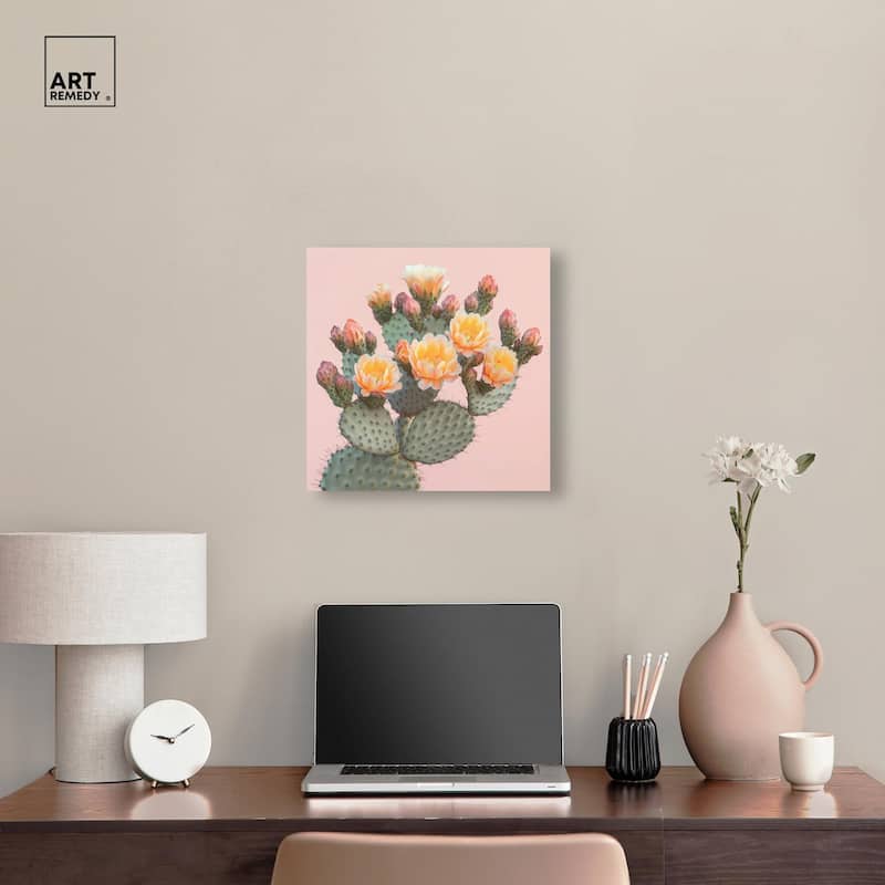 Pink and Prickly Canvas by Art Remedy, Gallery Wrapped