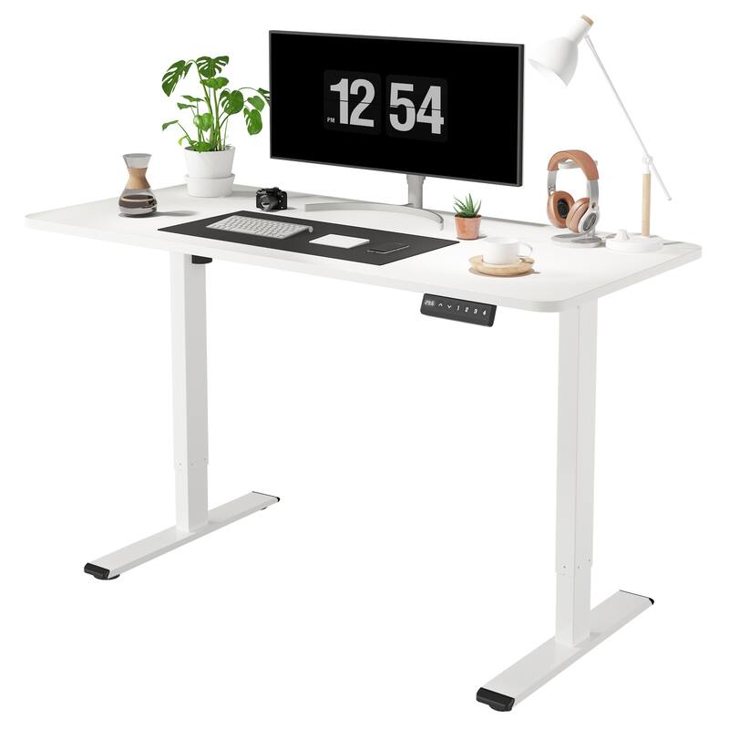 FLEXISPOT 55 x 28 Home Office Standing Desk Electric Height Adjustable Desk with LED Memory Control