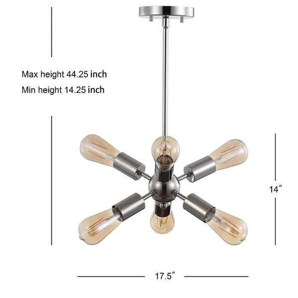 Bailey 17.5" Sputnik Metal LED Chandelier, Nickel by JONATHAN Y