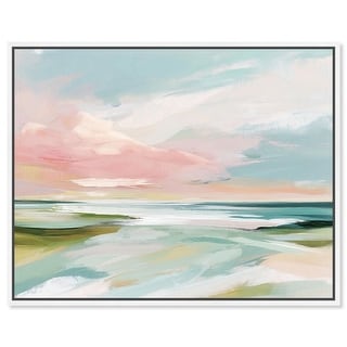 Misty Shoreline Dream II Coastal Art Framed Canvas Print by Art Remedy ...