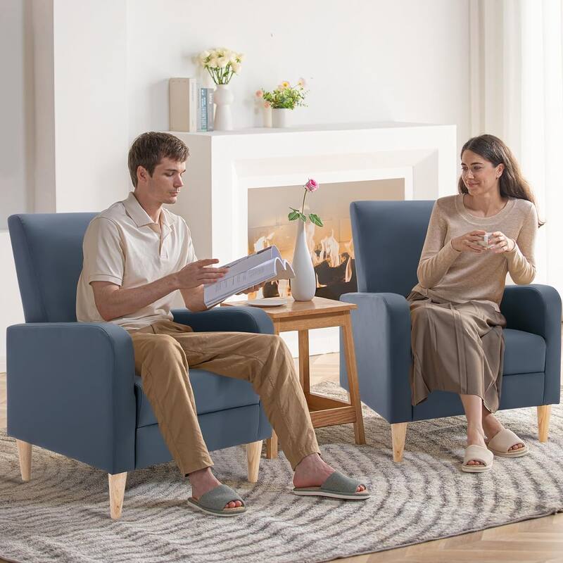 Fabric/Leather Modern Accent Chairs with Lounge Seat
