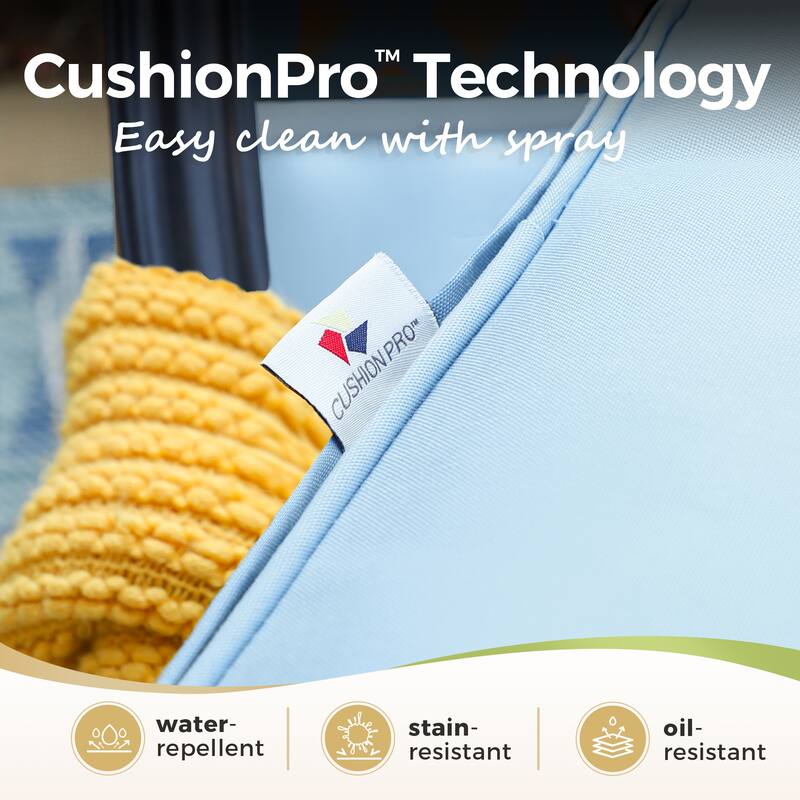 MAISON ARTS 5-Piece Patio Conversation Set with 28'' Gas Fire Pit Table