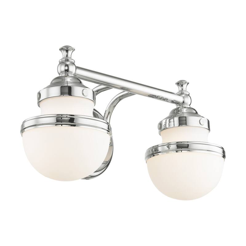 Livex Lighting Oldwick 2 Light 15" Wide Vanity Light with White Shade
