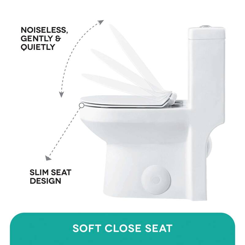 Fine Fixtures Dual-flush 1-piece Toilet 10-in. Rough-in w/ Seat
