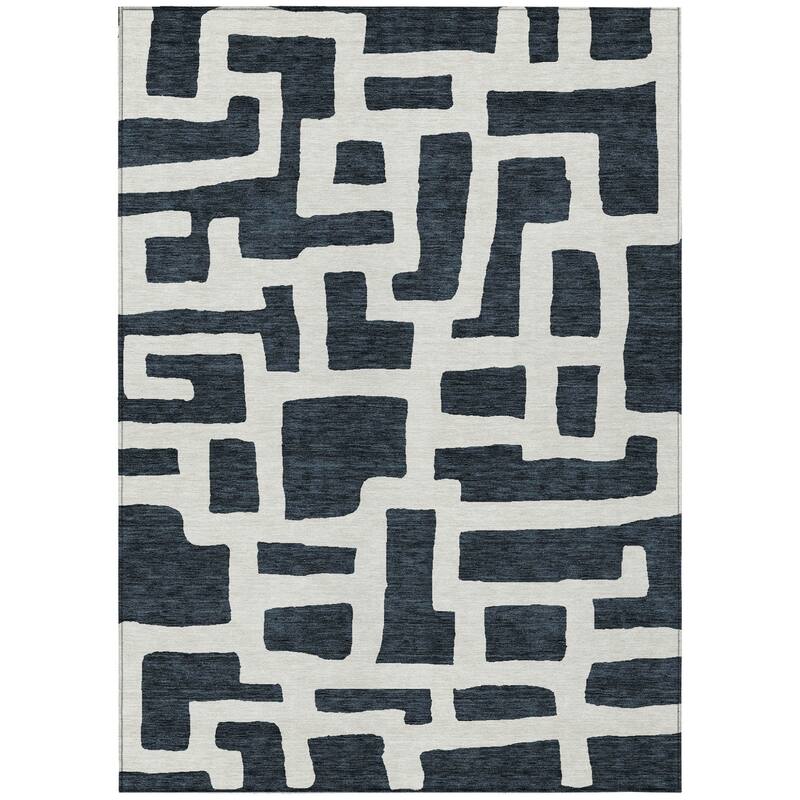 HomeRoots Abstract Transitional Rectangle Outdoor Rug