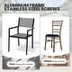 preview thumbnail 20 of 36, 11/13-Piece Outdoor All-Weather Patio Dining Set Aluminum Rectangular Table with Umbrella Hole and Stackable Chairs