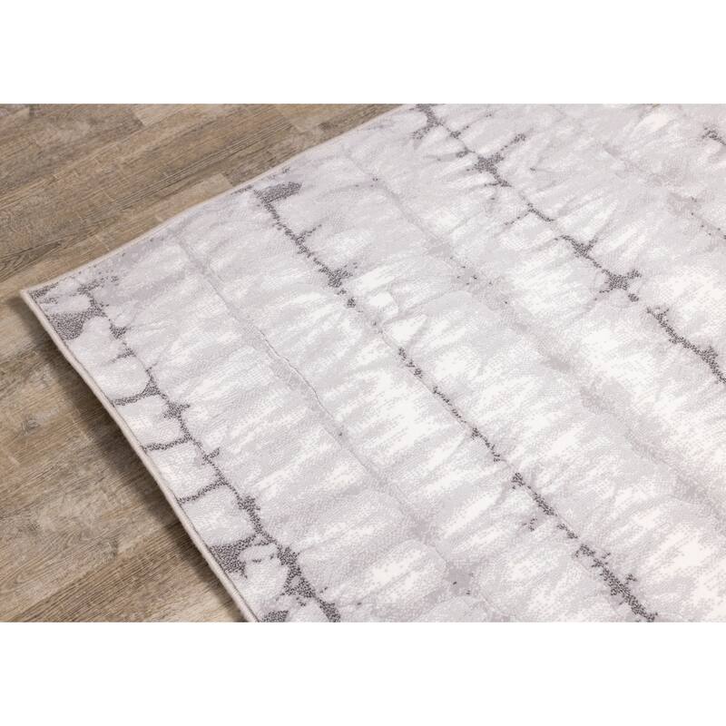 Isabelle Collection - Grey/White Soft Tie Dye Rug