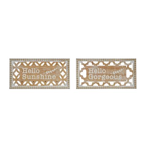 White MDF Farmhouse Wall Decor Text (Set of 2)