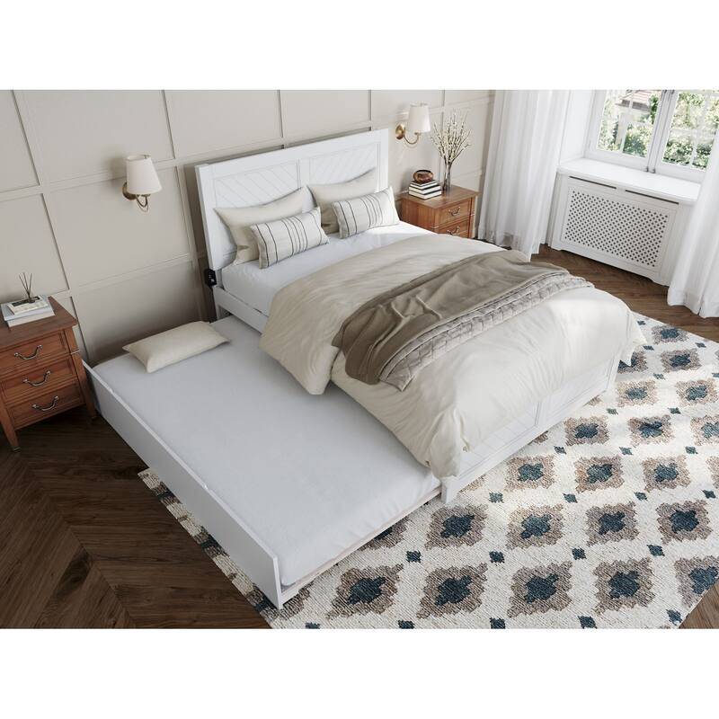 Canyon Full Platform Bed with Matching Footboard & Full Trundle