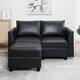 Option Loveseat with Ottoman, Black