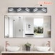 preview thumbnail 5 of 7, LED Modern 5-Light Matte Black Bathroom Vanity Light - Acrylic Over-Mirror Lighting