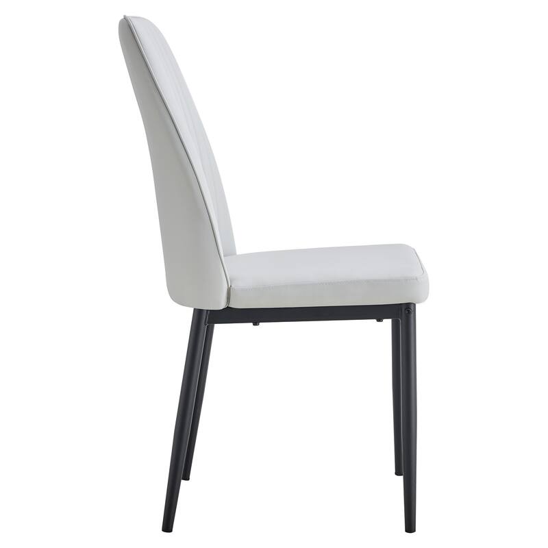 Modern Curved Back 4 Piece Kitchen Chairs Dining Chairs with Upholstered, Metal Legs for Dining Room Kitchen Living Room