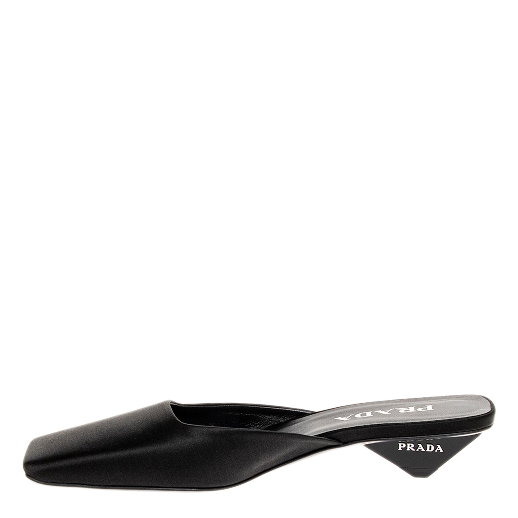 Prada Square Toe Mules - Overstock - 43854752