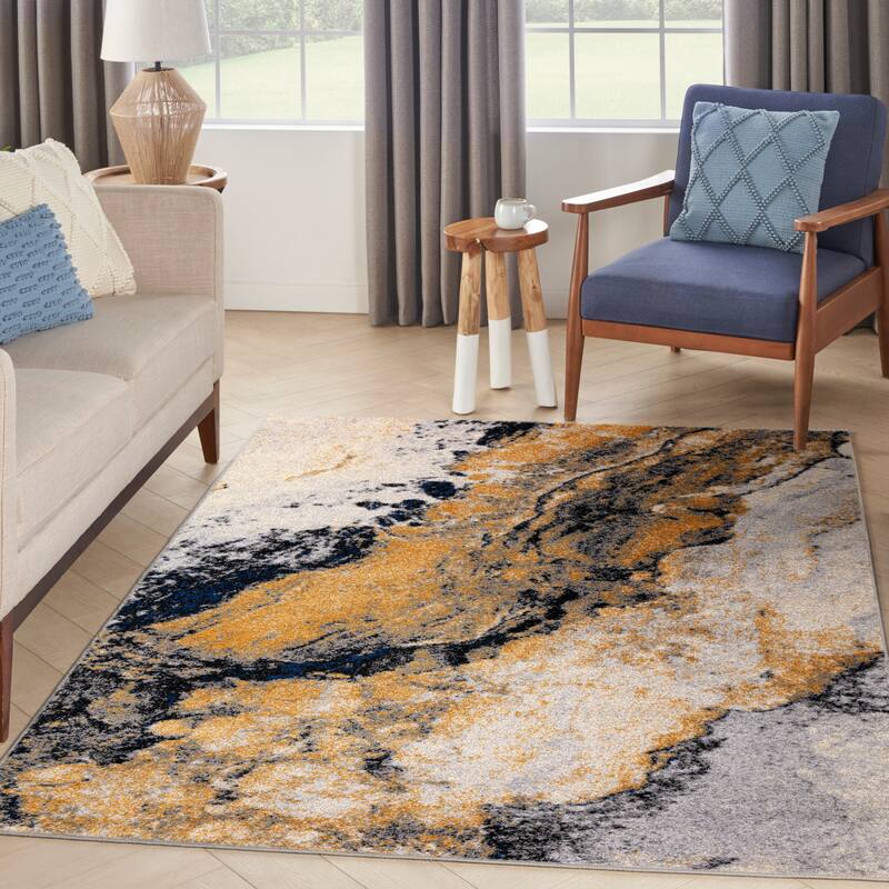 Nourison Passion Indoor only Multicolored Abstract Area Rug - Ivory/Multicolor - 5' 3" x 7' 3" - Rectangle