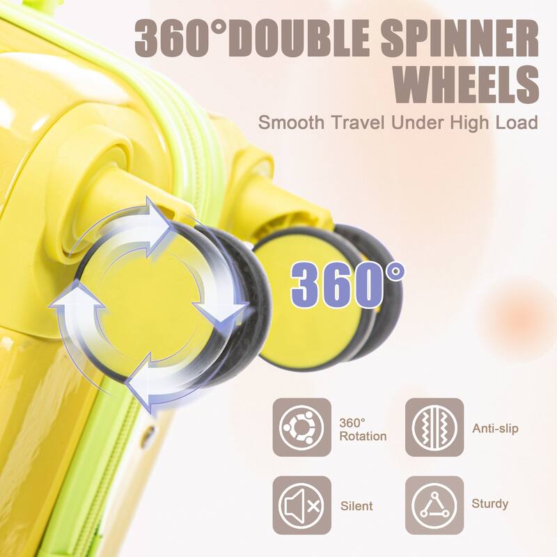 14In 20In 2 pcs in PC Spinner Wheel Luggage, Carry on Suitcase, With Gradient Color and Combination Lock