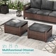 preview thumbnail 14 of 27, Bonosuki 3 Pieces Patio Sofa with Ottomans, All-Weather PE Rattan Wicker Sofa Small Patio Conversation Couch with Cushion, Brown