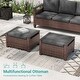 preview thumbnail 22 of 31, Bonosuki 8 Pieces Patio Sofa with Rectangle Fire Pit Table and Ottomans, All-Weather PE Rattan Wicker Sofa with Cushion, Gray