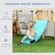 preview thumbnail 6 of 7, Outsunny 3 in 1 Wooden Swing Set with Slide, Baby Swing Seat, Fort, Wheel, Telescope, Mailbox, 1.5-4 Years Old, 67"x79"x46.5"