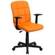 preview thumbnail 2 of 11, Mid-Back Quilted Vinyl Swivel Task Office Chair with Arms