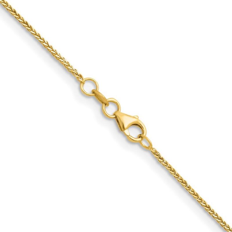 Curata Italian 14k Yellow Gold 0.7mm Diamond Cut Wheat Chain Necklace (Lobster)