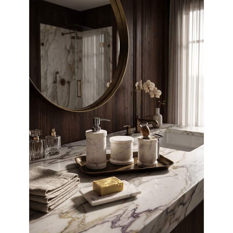Duval Marble Bath Accessories - Set of 4