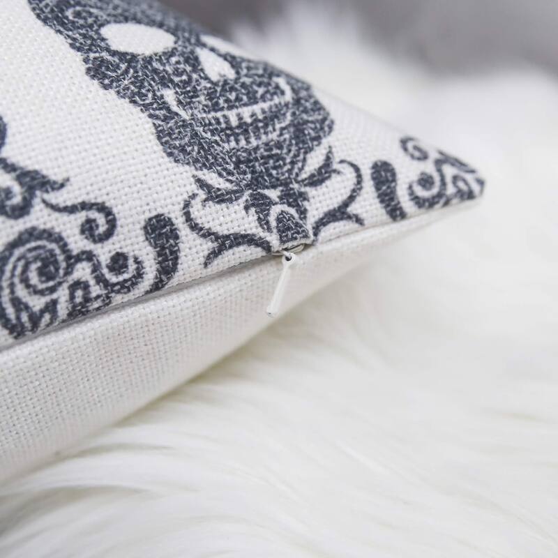 Gothic Damask Skull Throw Pillow