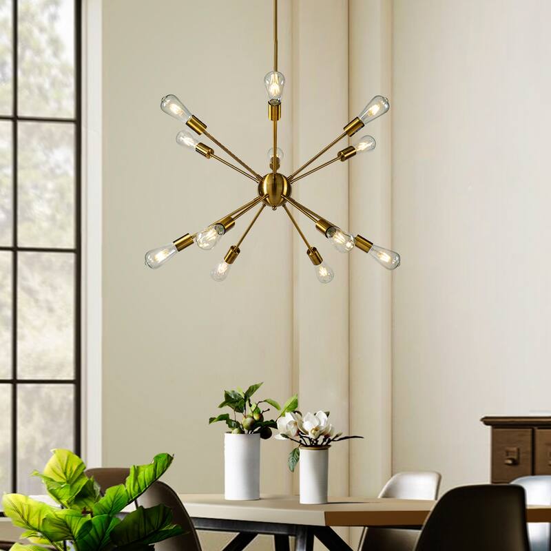 12-Lights Interior Modern Sputnik Sphere Chandelier Indoor Lighting