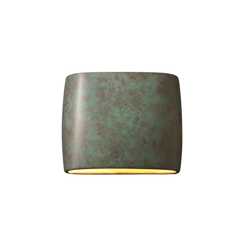 Justice Design Ambiance ADA Verde Patina Wide Wall Sconce