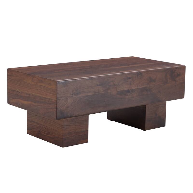 Modern Simple Walnut Colored Texture Sticker MDF Coffee Table - 43.3"x21.6"x17.2" Practical Model.Making it an ideal addition