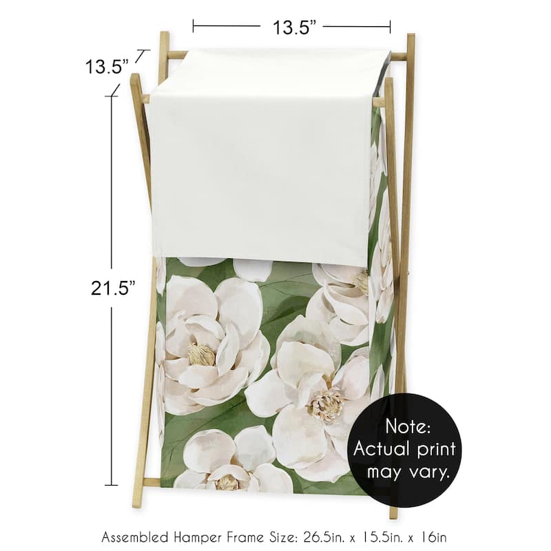 Boho Flower Floral Girl Laundry Hamper Ivory Cream Shabby Chic Bohemian Watercolor Garden Wildflower Nature Modern Elegant Beige