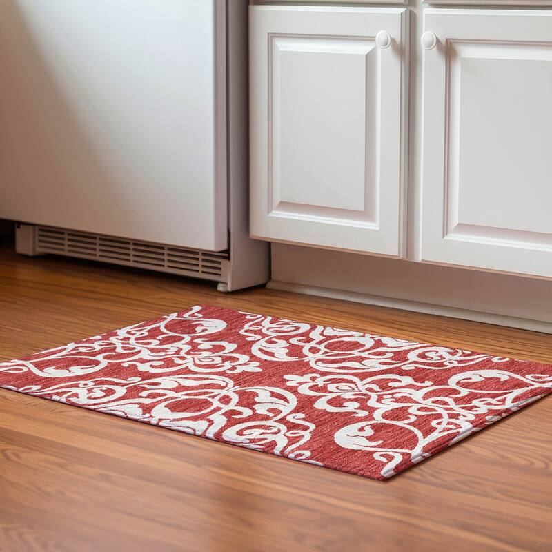 Premium Washable Super Soft Traditional Prince Mayfield Rug - Red - 1'8" x 2'6"