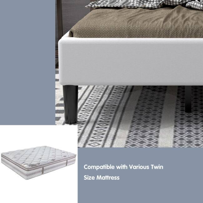 Platform Bed with Button Tufted Headboard