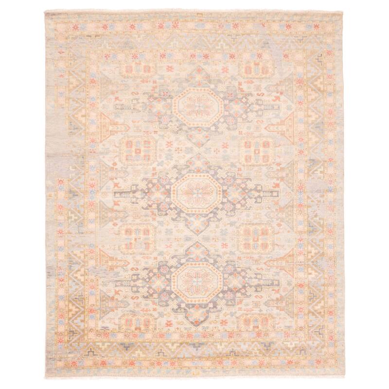 ECARPETGALLERY Hand-knotted Jules Serapi Light Grey Wool Rug - 8'1 x 9'9