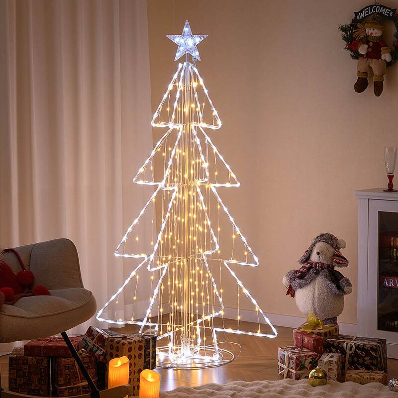 Costway 5 FT Animated Christmas Tree with 252 Warm 202 Cold LED Lights - See Details