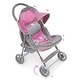 preview thumbnail 8 of 7, Badger Basket Glide Folding Single Doll Stroller - Gray/Pink