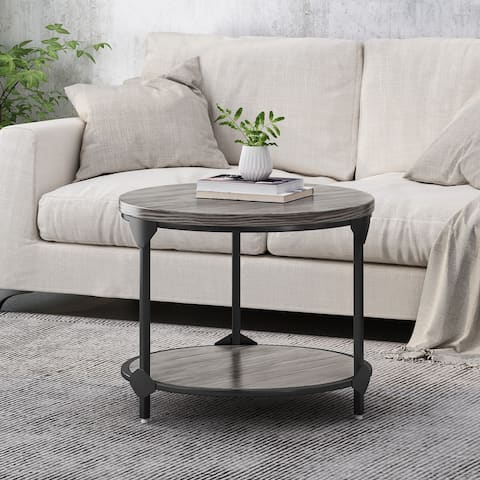 Cedarhurst Modern Industrial Round Coffee Table by Christopher Knight Home