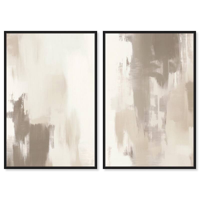 Winter Mist I Canvas Set of 2 by Art Remedy - 10" x 15" - Black