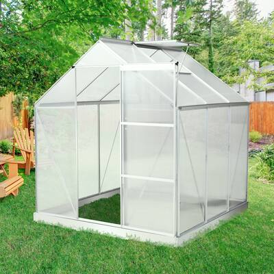 Outsunny 6' x 4' Portable Walk-In Greenhouse Outdoor Plant Gardening Green House Canopy w/ Sliding Door