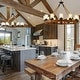 preview thumbnail 8 of 24, Rustic 6 Light Wagon Wheel Chandelier with Seeded Glass Shade