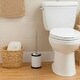 preview thumbnail 1 of 6, Bath Toilet Bowl Brush Holder with Folding Lid White - 15 inches H x 4.8" Diam