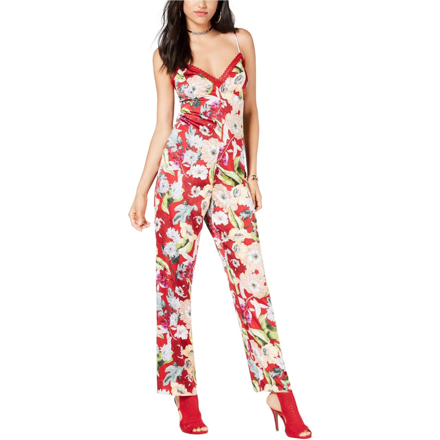 guess red jumpsuit